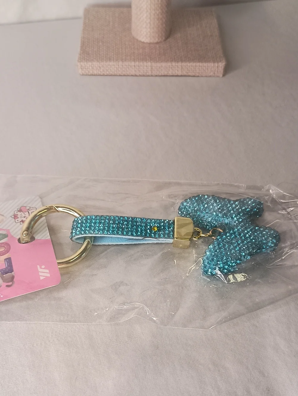 Rhinestone Butterfly Keychain / Bag Charm Purse Accessories Blue